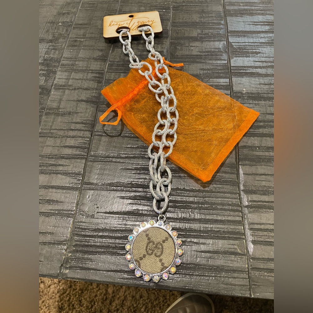 Upcycled Silver Gucci necklace.